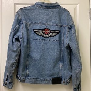 Mens Harley Davidson 100 Year Anniversary Denim Jacket - size L